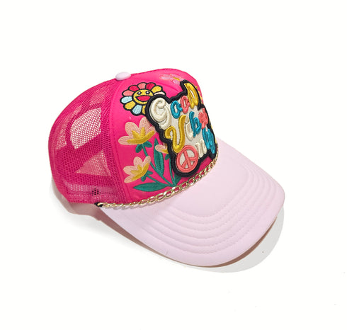 Embroidered Good vibes only Multi patched Baseball Cap