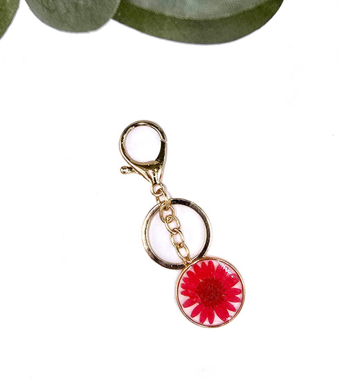 Pressed flower keychain