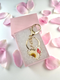 Pressed Daisy flower Heart keychain