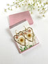 Handmade Pressed flower with gold plated heart shaped dangle Earrings