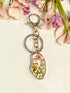 Botanical Pressed Flower face shape Keychain