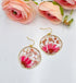 Pressed Flowers Daisies Mini Dried Baby Breath Flowers dangle earrings