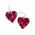 Pressed Rose Petals Heart Dangle Earrings