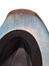 Western Distressed Straw Cowboy Hat Orate Leather Band Blue