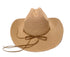 Refined Western Straw Hat Crystal Accent Tan