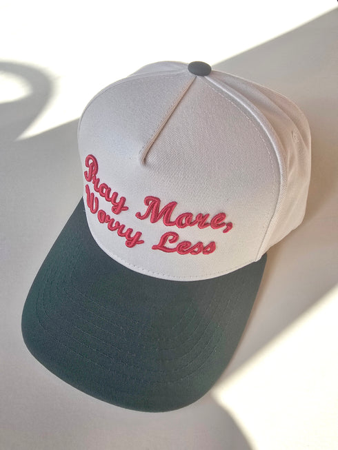 Pray More Worry Less Embroidered Baseball Cap – Christian Faith Trucker Hat
