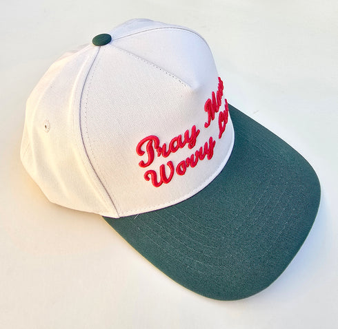 Pray More Worry Less Embroidered Baseball Cap – Christian Faith Trucker Hat