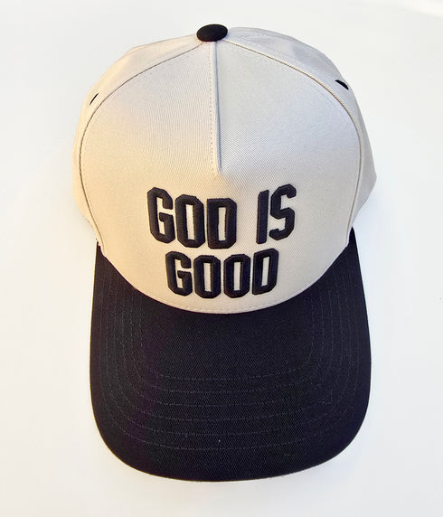 God Is Good Embroidered Trucker Caps | Christian Faith Hat | Two Tone Vintage Style Cap