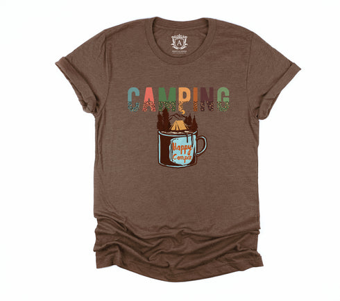 Camping Coffee Short Sleeve T-Shirt