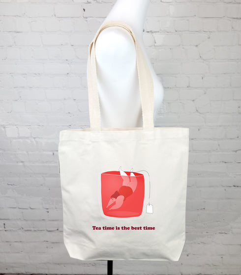 Tea Time Glass Cup Tote Bag