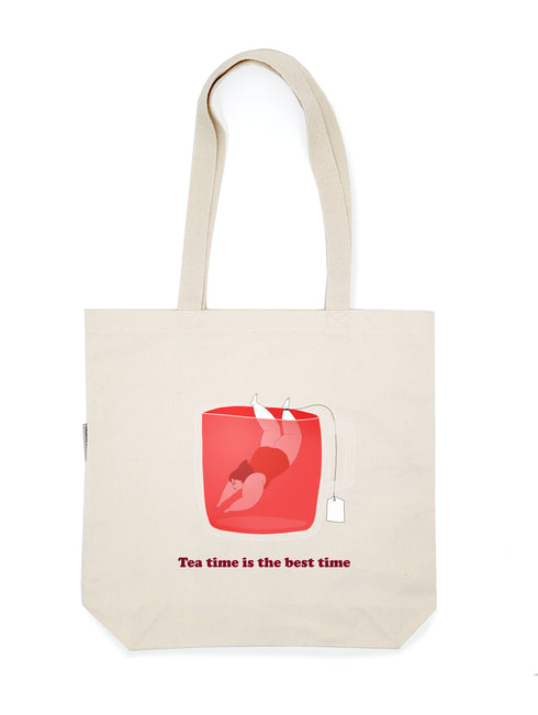 Tea Time Glass Cup Tote Bag
