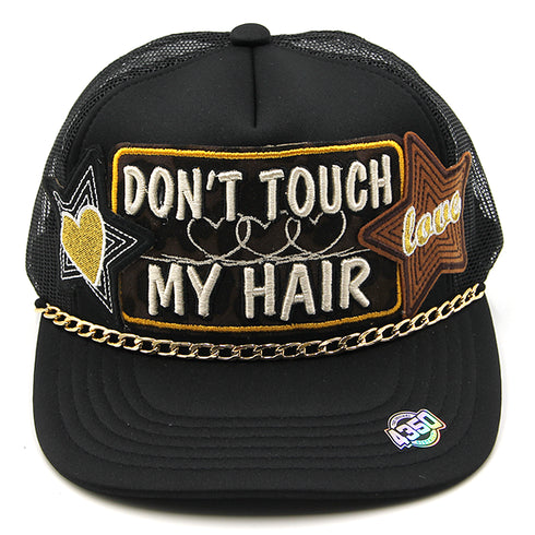 Embroidered Don't Touch My Hair Patched Baseball Cap Trucker Hat