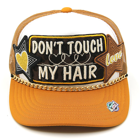 Embroidered Don't Touch My Hair Patched Baseball Cap Trucker Hat