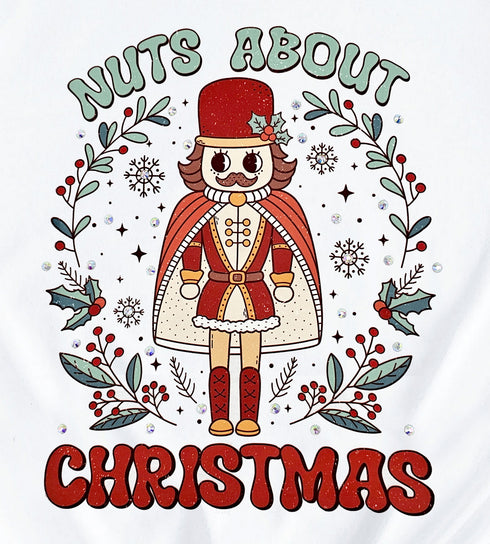 Crystal Stud Christmas Nutcracker T-Shirt