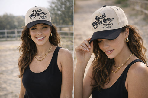 That’s Why I’m Here Cowboy Hat | Western Baseball Cap | Cowboys & Beer Vintage Embroidered Cap