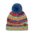 Space Dye Stripe Knit Pom Beanie ,Faux Fur Pom C.C Beanie Hat