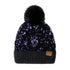 Sequin Fur Pom Beanie C.C Hat