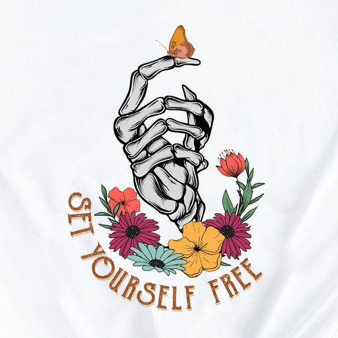 Set Yourself Free Skeleton Butterfly Shirt