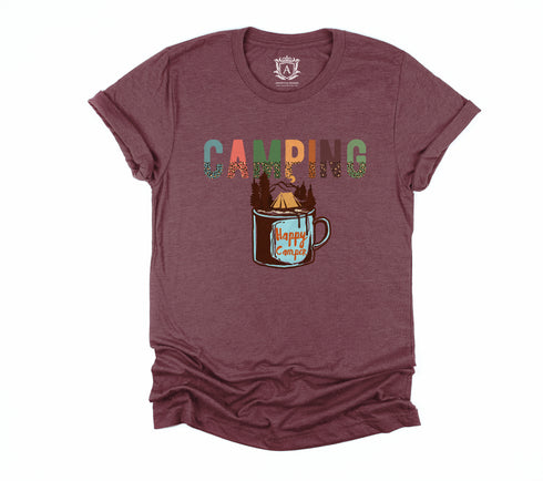 Camping Coffee Short Sleeve T-Shirt