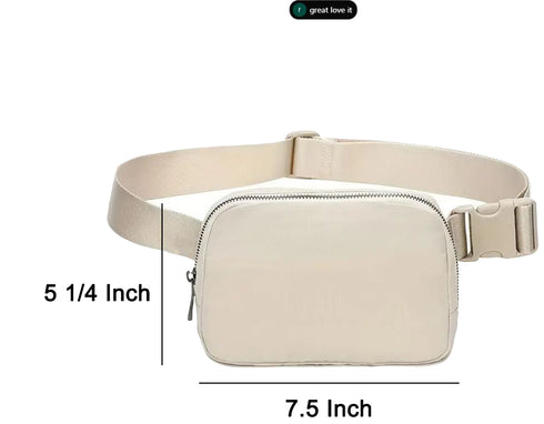 Everywhere White Fanny Pack with Adjustable Strap