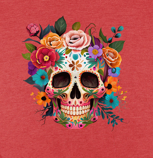 Colorful Sugar Skull Short Sleeves T-Shirt