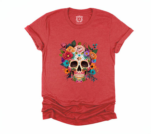 Colorful Sugar Skull Short Sleeves T-Shirt