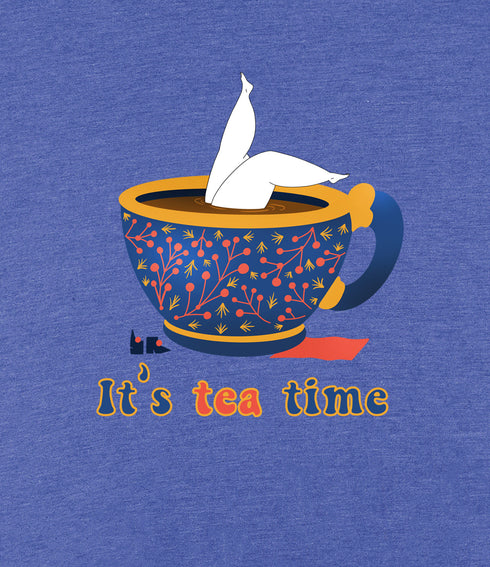 Blue cup Tea time Short Sleeve T-Shirt