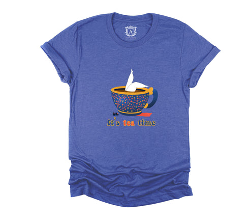 Blue cup Tea time Short Sleeve T-Shirt