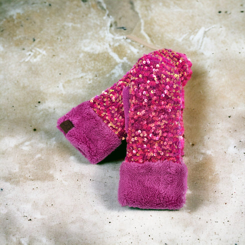 New C.C Women's Sequin Mittens Gloves Gifts for Her