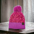 Sequin Fur Pom Beanie C.C Hat