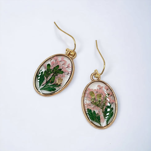 Handmade Botanical Colorful Real Flower Creative Pressed Flower Resin Earrings gift for her