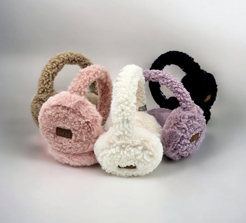 C.C Exclusive New Women's Sherpa Earmuff , Warm Solid Color Faux Fur Sherpa Soft Fleece Headband Earmuffs gifts for her