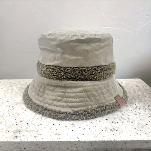 Soft Faux Leather Shearling C.C Bucket Hat ,Winter bucket hat, women winter bucket hat, gifts for her