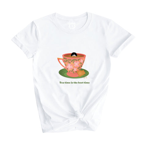 Floral cup Tea time Short Sleeve T-Shirt