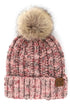 New Fuzzy Lined Popcorn Confetti Fur Pom CC Beanie Hat