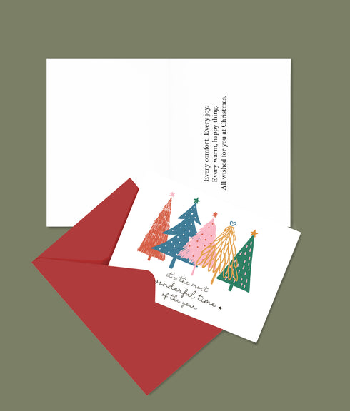 Very Merry Christmas Tree Christmas Card, Set of 5