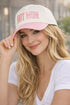 HOT MOM Embroidered Baseball Cap – Pink & Cream Trucker Hat for Moms
