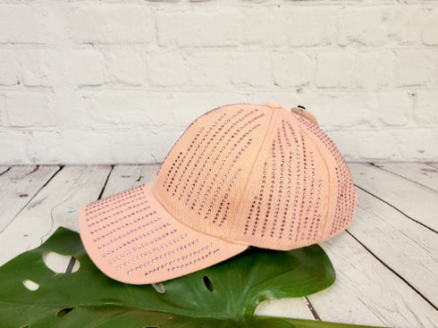 Bling Bling Rhinestone Studded Cotton Baseball Cap