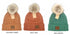 Large Patch Heathered Pom Beanie , winter cozy warm hat