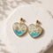 Coastal Heart Resin Earrings, Starfish Shell Jewelry, Ocean Inspired Beach Earrings