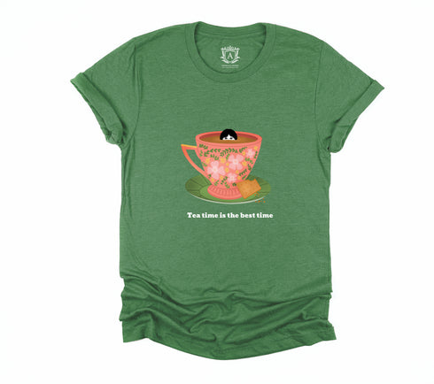 Floral cup Tea time Short Sleeve T-Shirt