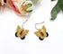 Crystal Accent Gold Butterfly Dangle Earrings