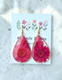 Real Daisy Flower Resin Teardrop Earrings
