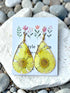 Real Daisy Flower Resin Teardrop Earrings