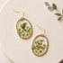 Real Dried Flower Resin Earrings – Botanical Gold Dangle Earrings
