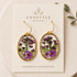 Real Dried Flower Resin Earrings – Botanical Gold Dangle Earrings