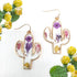 Dried Flower Cactus Frame Handmade Resin Earrings