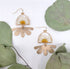 Daisy Flower petal resin leaf dangle earrings