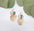 Pressed Flowers with Gold Fern Leaf Resin Earrings