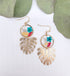 Pressed Flowers with Gold Fern Leaf Resin Earrings